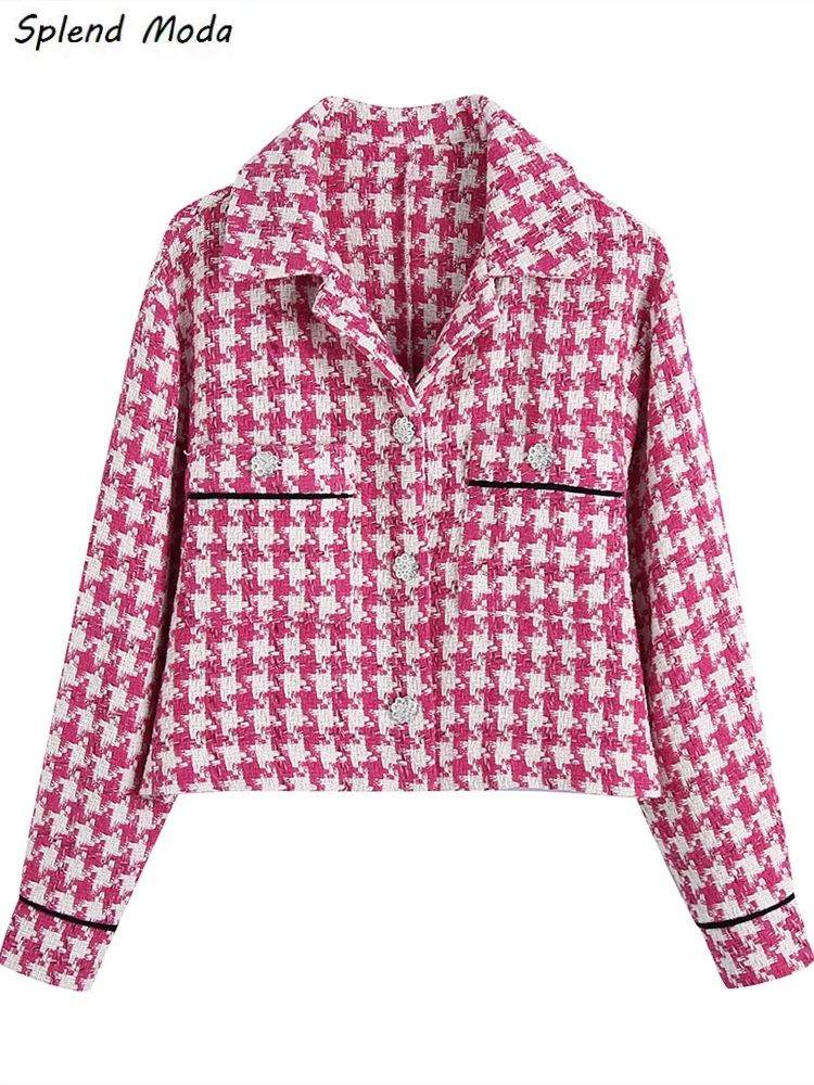 

Женское однобортное пальто Splend, модное винтажное повседневное шерстяное текстурированное пальто с украшением в стиле Урбан, весна