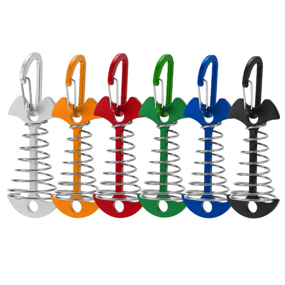 

Camping Deck Peg Tent Rope Buckle Portable Camping Awning Tent Hooks Fixed Nail Lightweight with Carabiner Outdoor Tools