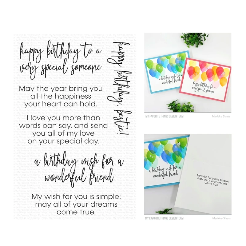 

New 2022 July Birthday Greetings Clear Stamps Scrapbooking for Paper Making Words Embossing Frames Card Set no Cutting Dies