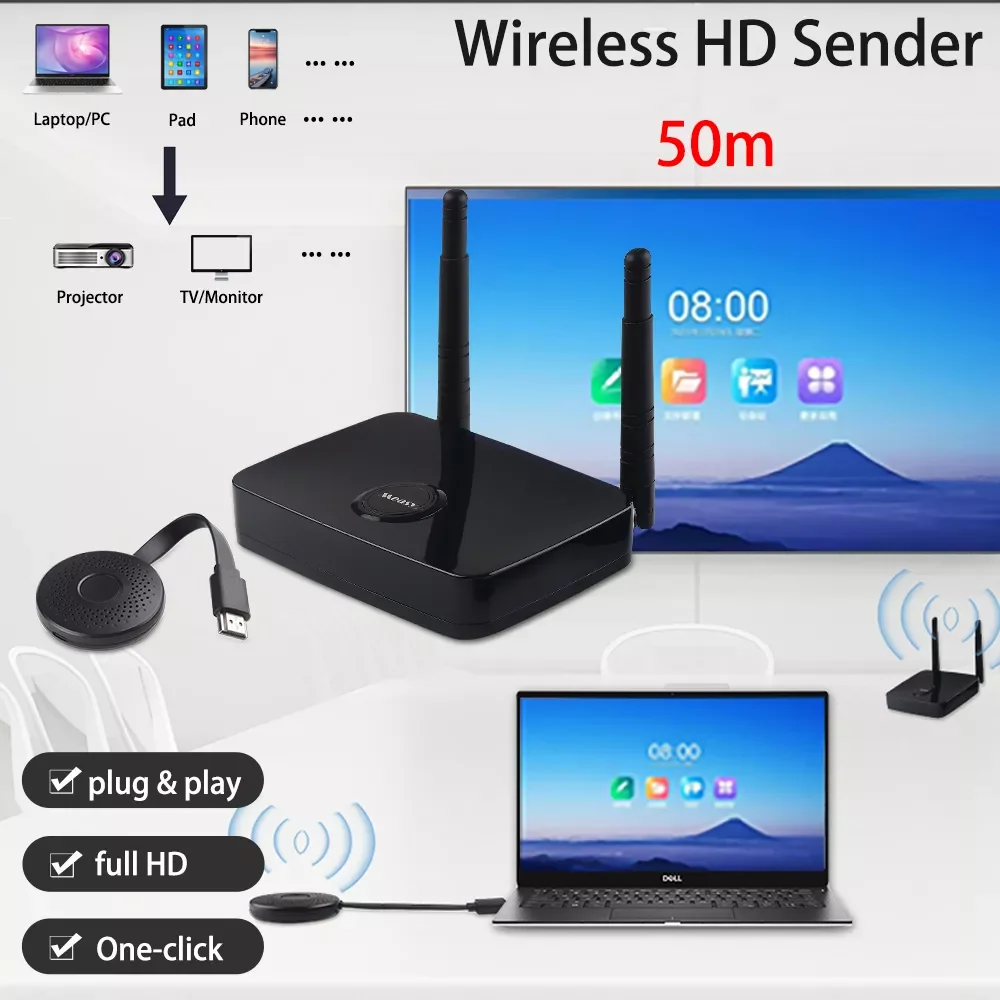 

Беспроводной HDMI видеопередатчик и приемник беспроводной HDMI совместимый видеорасширитель приемник для ТВ монитора проектора переключател...