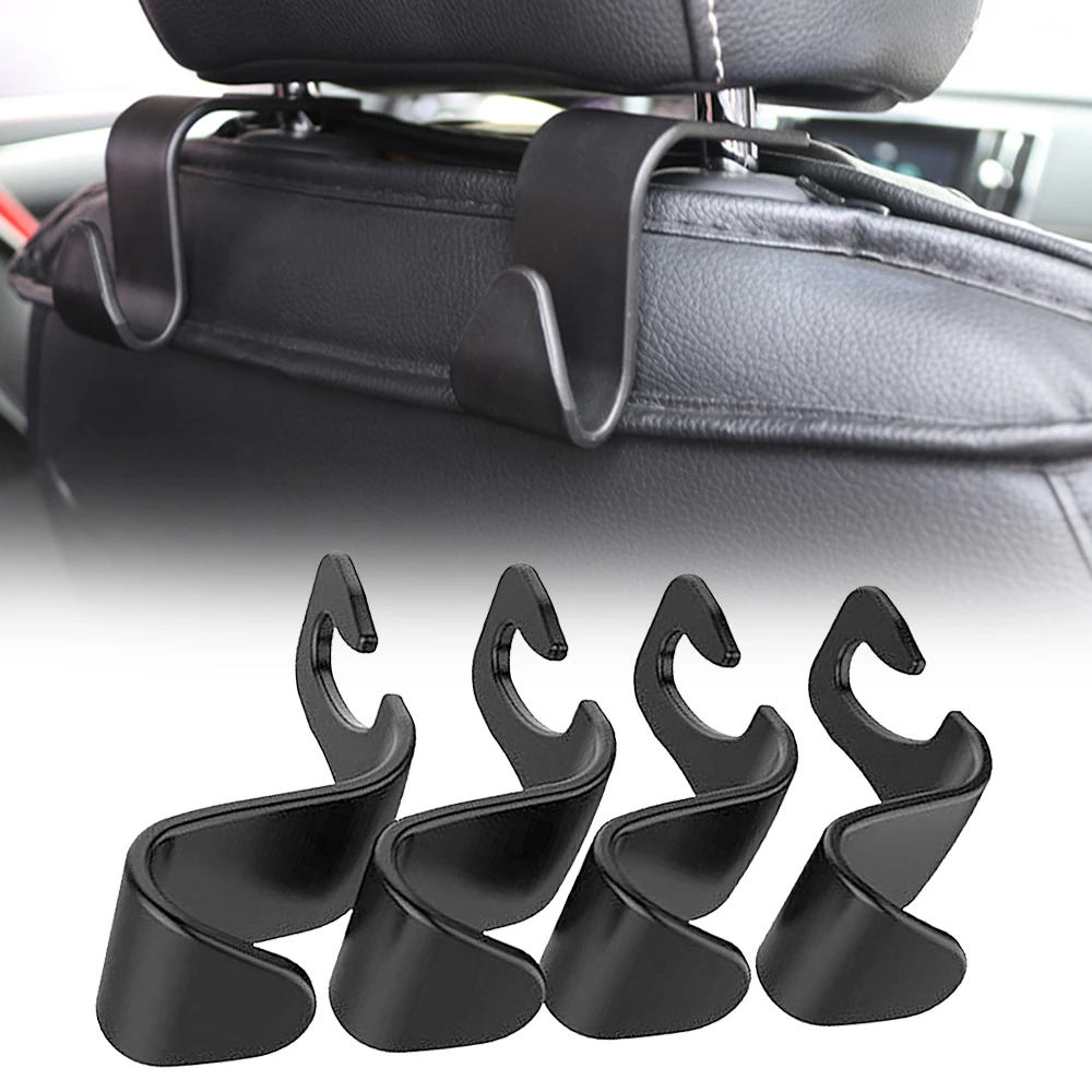 

Accessory Car Back Seat hanger​ Handbag Headrest 4pcs Bag Black Groceries