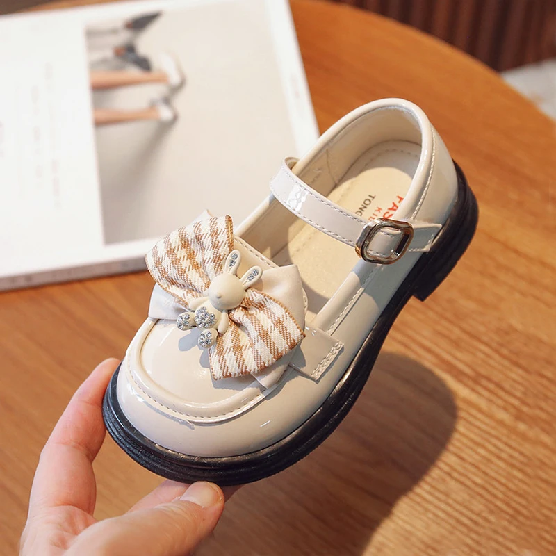 

Детские Туфли Мэри Джейн с бантом из мультфильма, туфли-кольца из лакированной кожи для девочек, весна 2023, Детская школьная форма на квадратном каблуке, классические туфли, 26-36