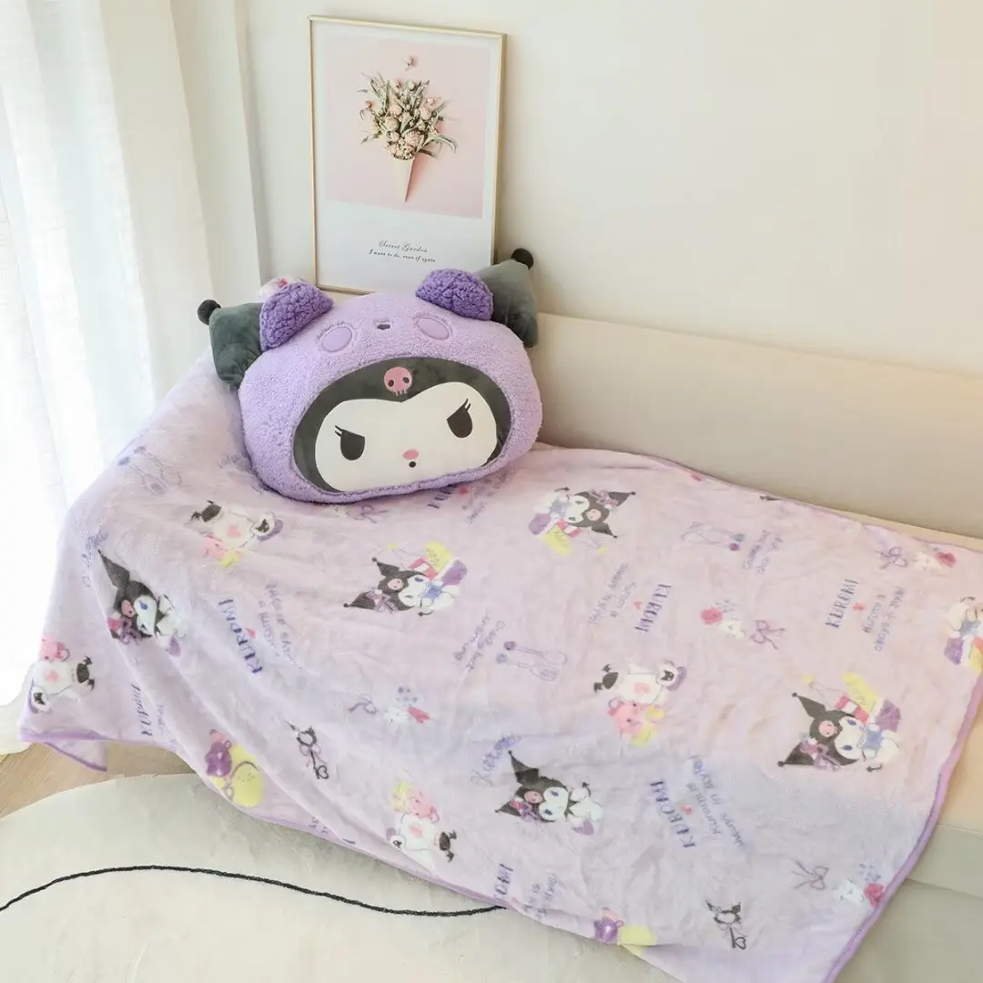 Удобное одеяло Kuromi My Melody набивная подушка в японском стиле подарочные плюшевые