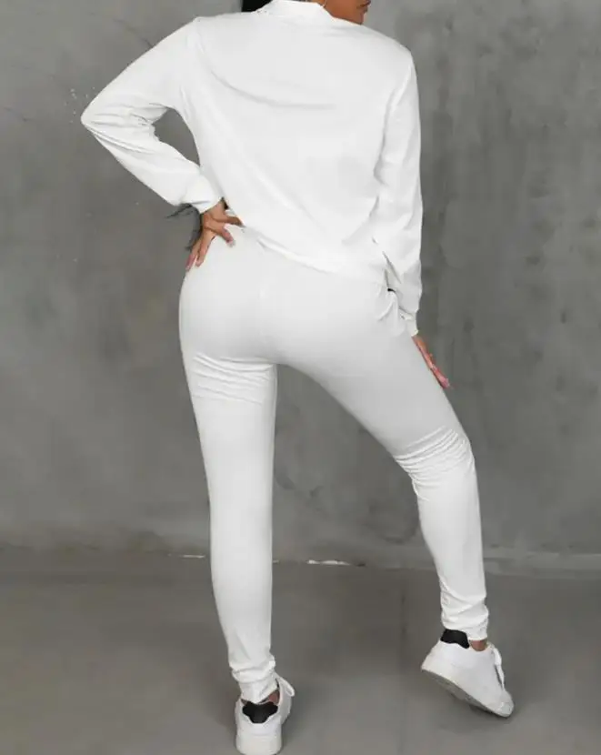 Женский комплект из двух предметов модный дизайнерский топ с высоким воротником