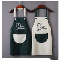 modern black pvc smile printed apron waterproof oil proof for femme men big pocket apron dress household kitchen supplies