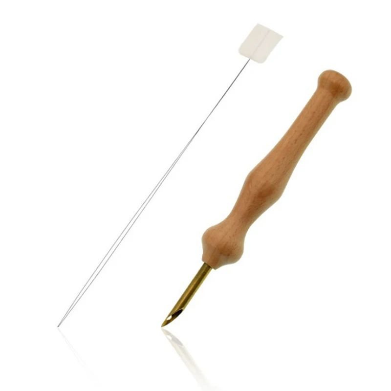 

DIY Knitting Embroidery Pen Weaving Felting Craft Punch Needle Threader Wooden Handle Cross Stitch Tools Sewing Accessories