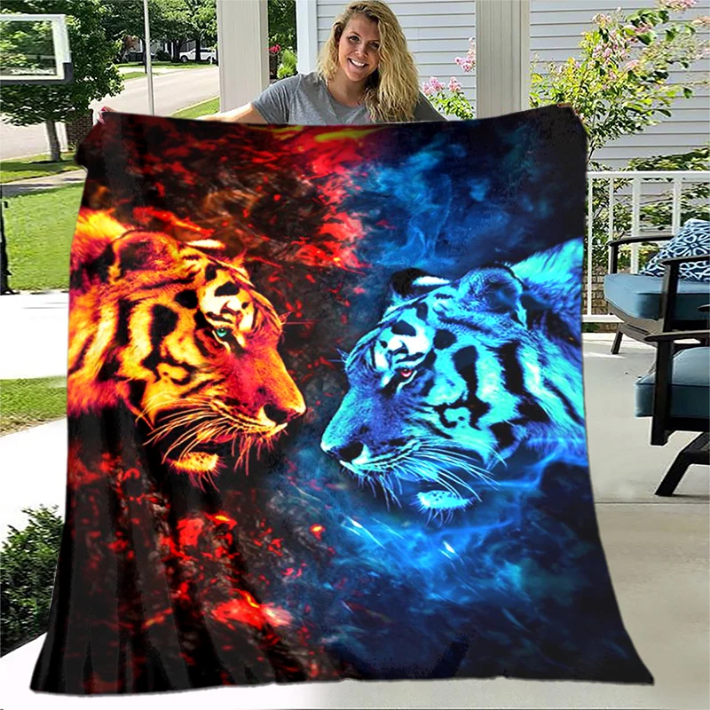 tiger animal Printed Soft Warm Blanket for Living Room Bedroom Bed Sofa Couch Office Gifts Flannel Throw Blankets Dropshipping