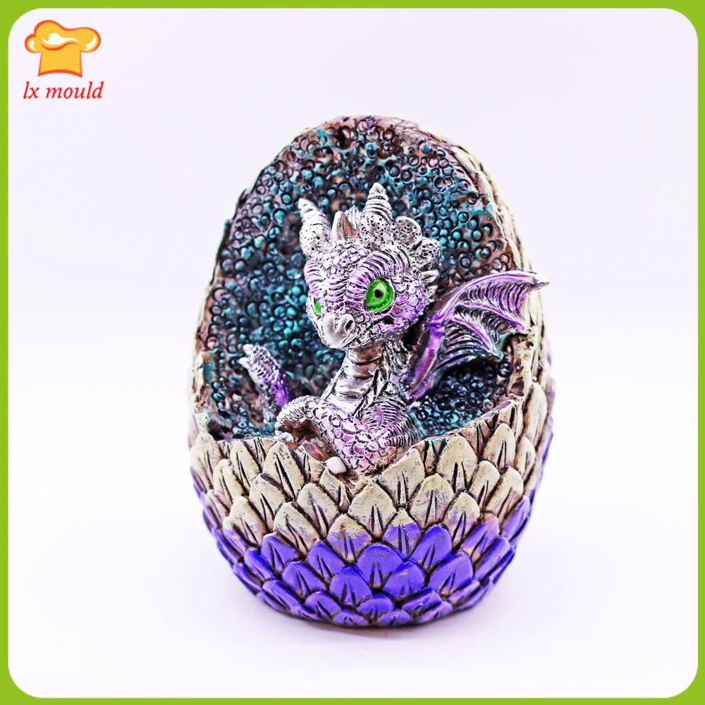 

LXYY New Dragon Baby Candle Silicone Mould Lava Dragon Egg DIY Chocolate Baking Mold Plaster Resin