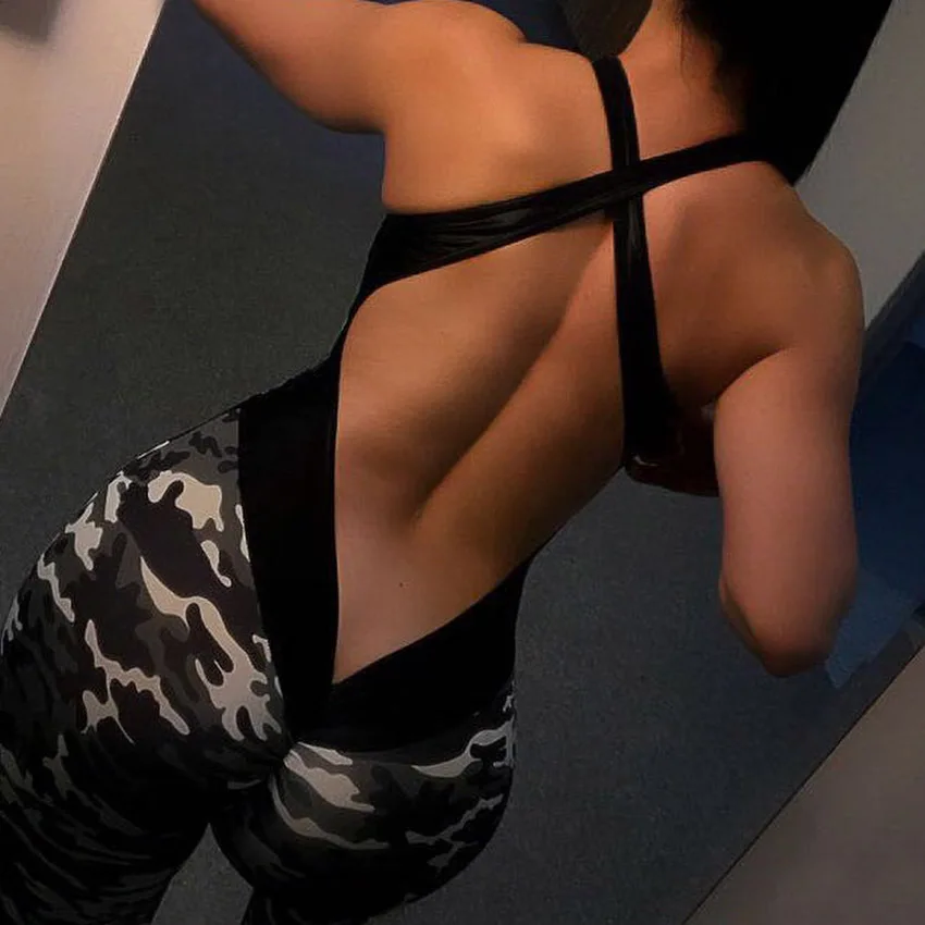 

Sports Jumpsuit Woman Sportwear Yoga Suit for Fitness Overalls 2021 Gym Clothing Push Up Workout Clothes Women Tracksuit Camo XL