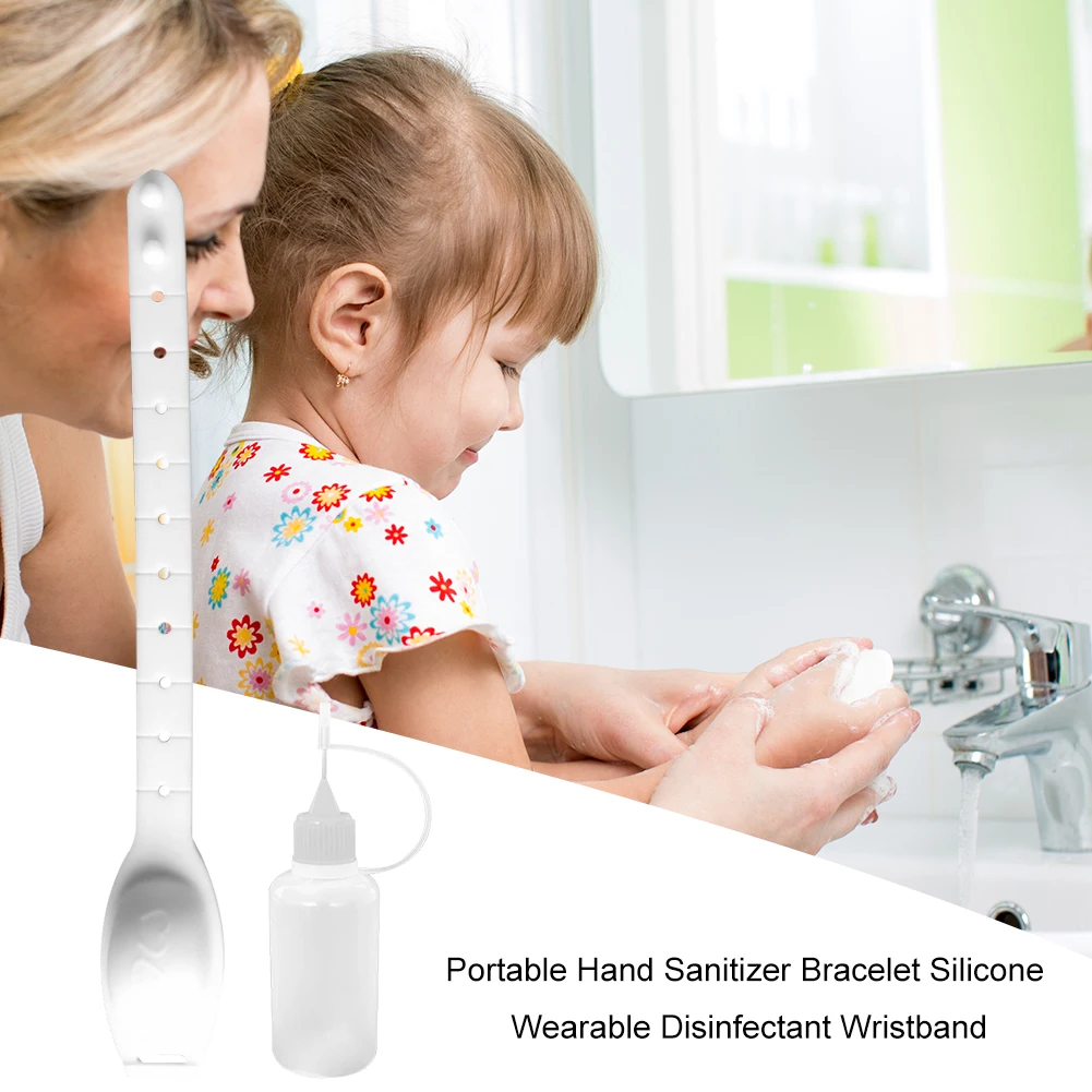 

Silicone Washing Fluid Distributor Portable Kids Sanitizer Pump Bracelet Leakproof Soap Alcohol Disinfectant Dispenser