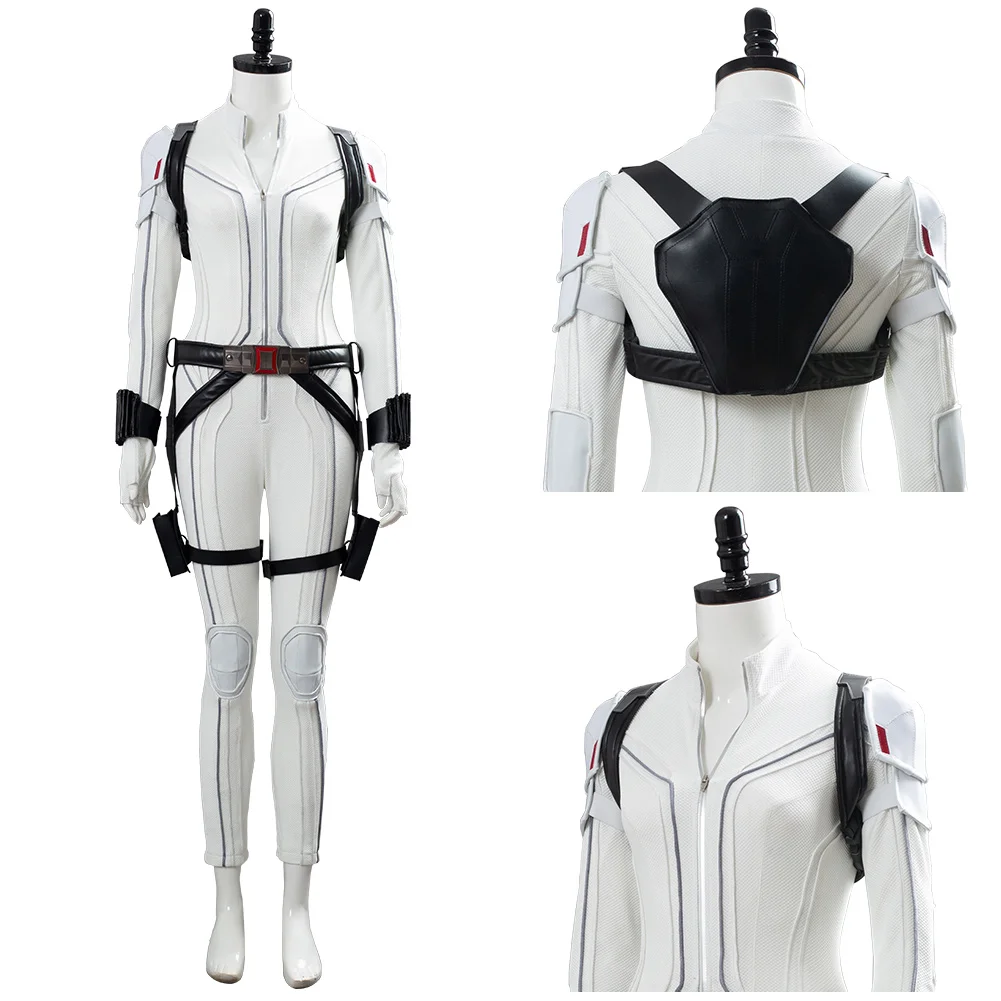 

Widow Movie Natasha Romanoff Cosplay Costume Adult White Jumpsuit Outfit Halloween Carnival Suit