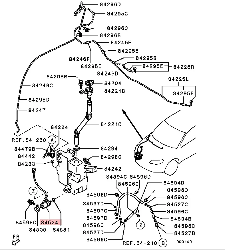 Распылительная Форсунка для фар ASX RVR 4 шт. 2015-2019 омывателя asx GA или 5 в комплекте