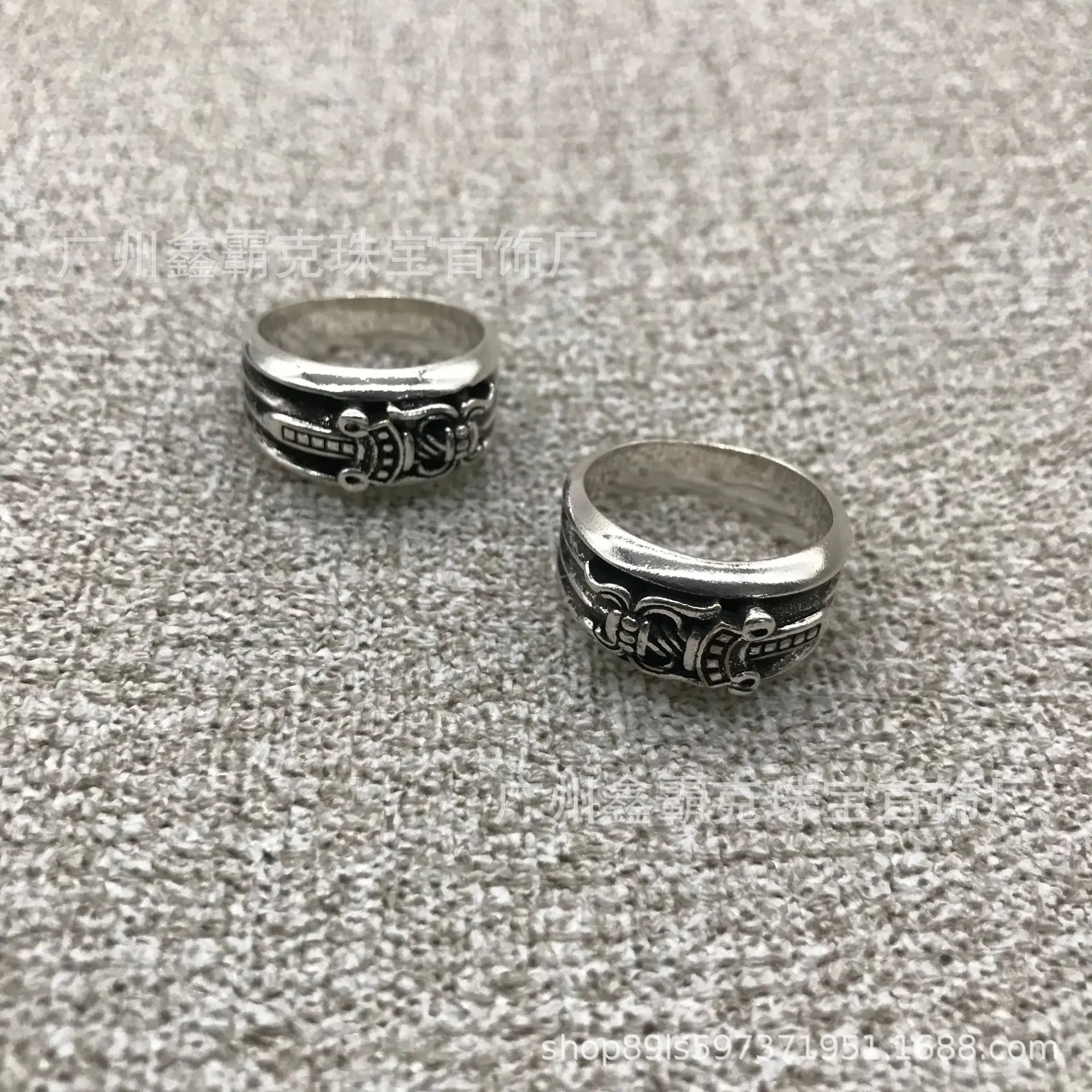 

European and American fashion trend retro sword ring