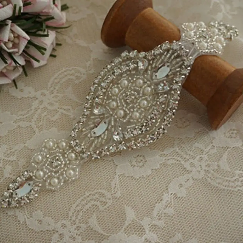 Аппликация JLZXSY ручной работы с серебряными кристаллами Стразы нашивка для