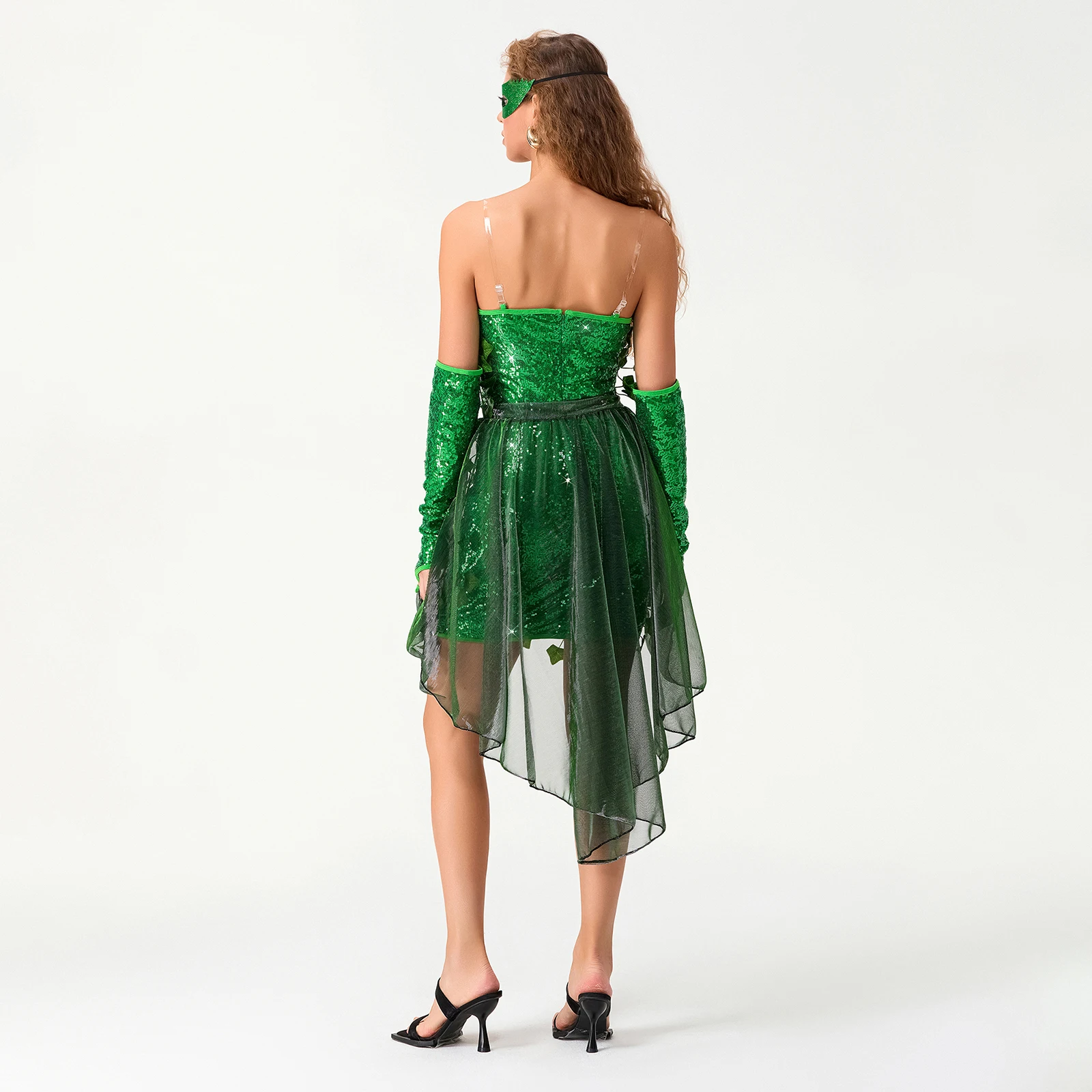 Костюм плюща в виде листьев на Хэллоуин для женщин облегающее платье без