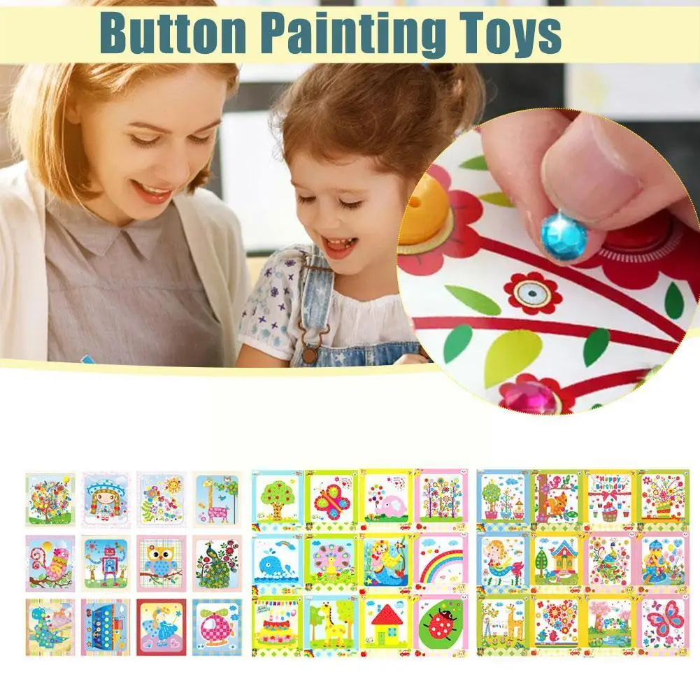 

Kids Diy Button Art Montessori Diy Handcraft For Children's Handmade Button Painting Diy Toy Early Education Gifts L4b6