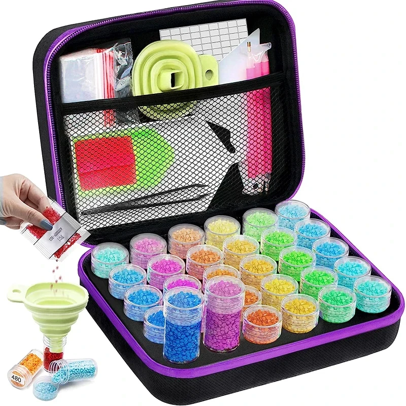 

ARTDOT 5D Diamond Painting Accessories Storage Box 30/60/120 Slot Beads Bottles Container Jar Case for DIY Diamand Painting