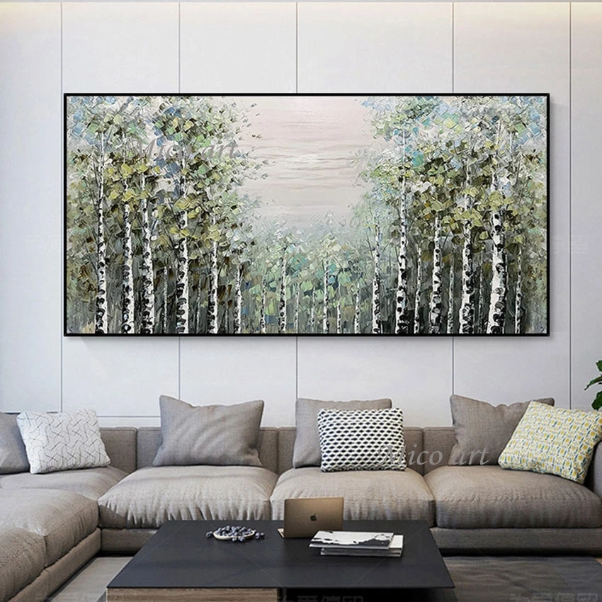 

Canvas Art Acrylic Landscape Picture Unframed Fashion Wall Paintings 3d Abstract Tree Scenery Painting For Home Decoration