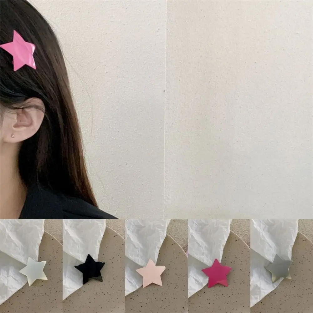 

Korean Sweet Cool Spicy Girl Y2K Star Hairpin Pentagram Metal Hair Clip Hair Barrettes Cute Bangs Clip Simple Hair Pins