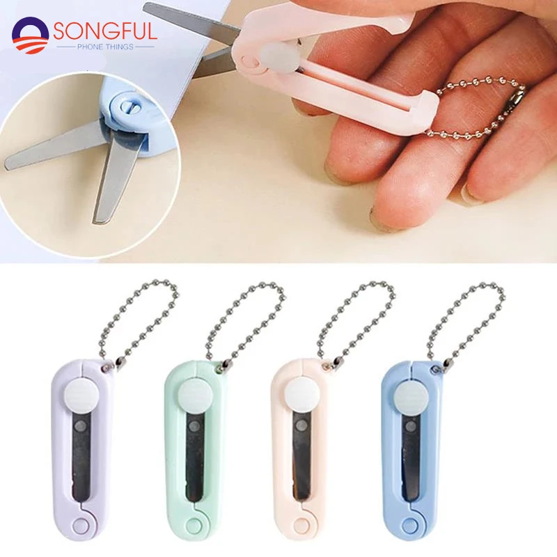 

Creative Retractable Mini Portable Folding Scissors Paper-Cutting Art Tool Stationary Safety Scissors Office School Supplies