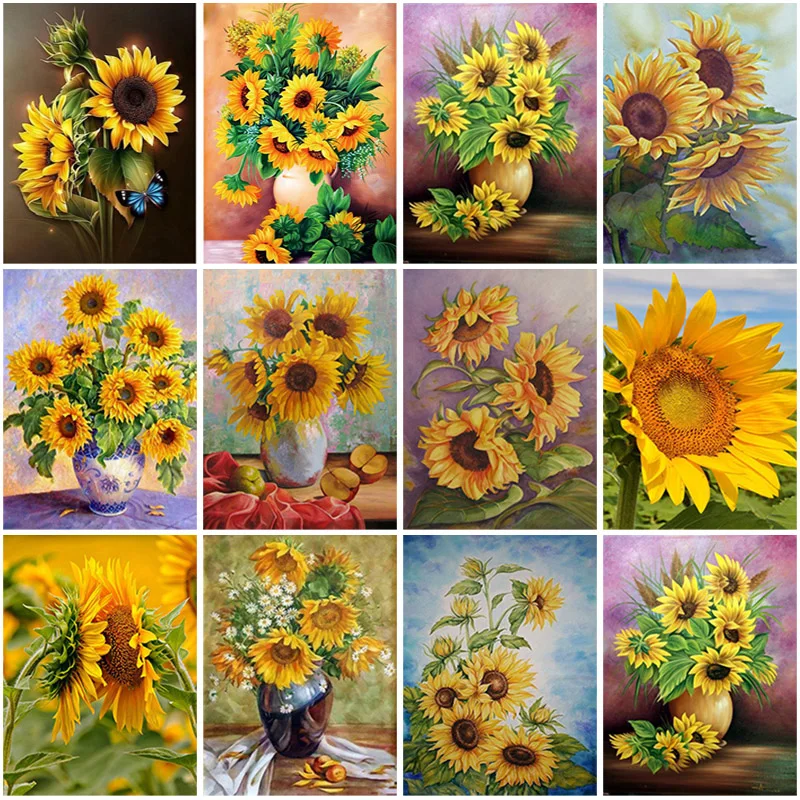 

Набор для алмазной вышивки «сделай сам», картина с подсолнухами 5D, полная выкладка, живописная вышивка крестиком, мозаика из смолы, настенное искусство, домашний декор