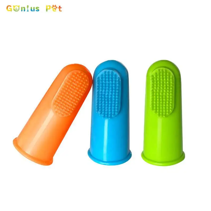 

Soft Pet Dogs Finger Toothbrush Teddy Dog Brush Dog Cat Cleaning Supplies Canine General Bad Breath Tartar Tooth Care