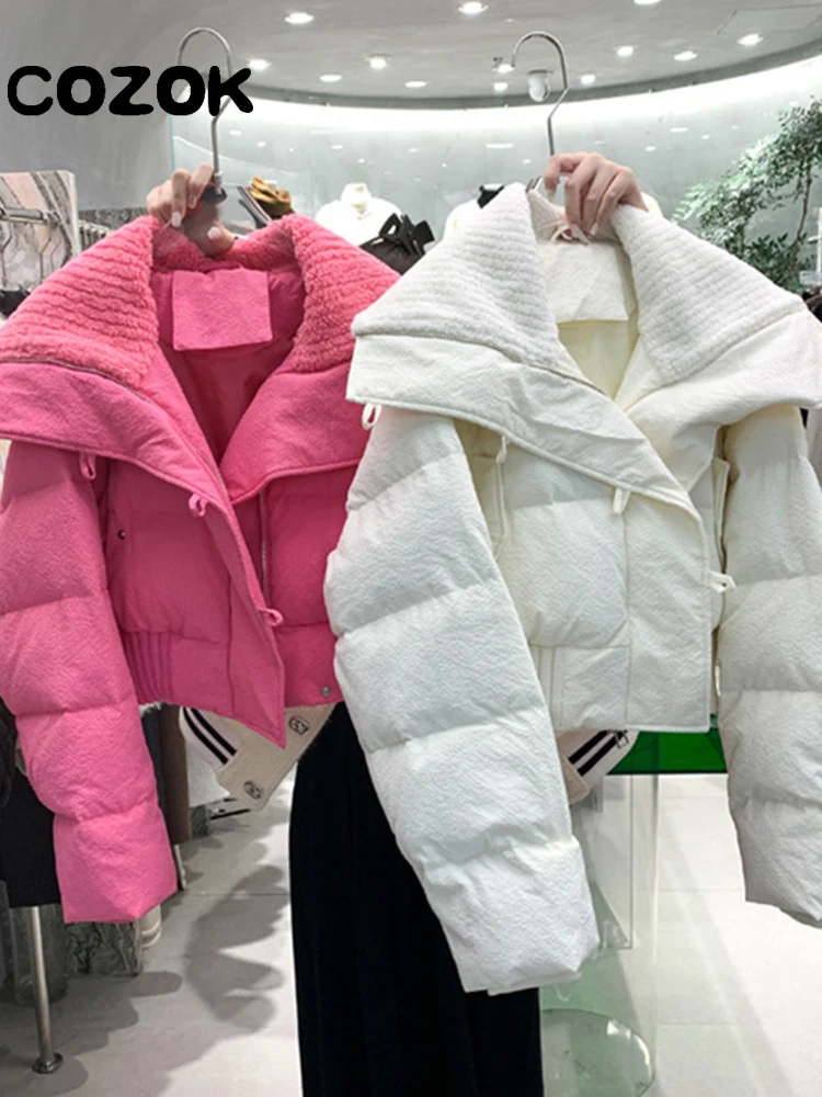 2020 New Women Short Jacket Winter Lapel Design Down Cotton Loose Thickening Warm Puffer Parkas Jackets Female Casual Outwears enlarge