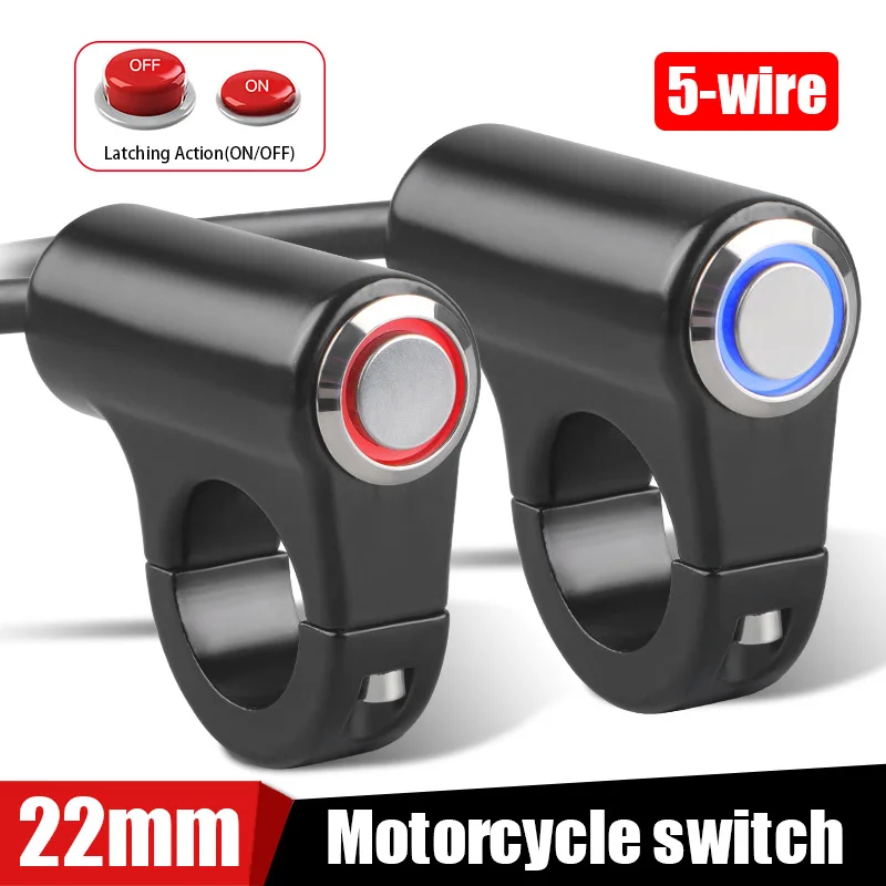 

Motorcycle Hi-Lo Beam Headlight Switch LED Spot Turn Lamp Controllor 22m 7/8'' Handle Bar Aluminium For Dirt Bike Scooter On-Off