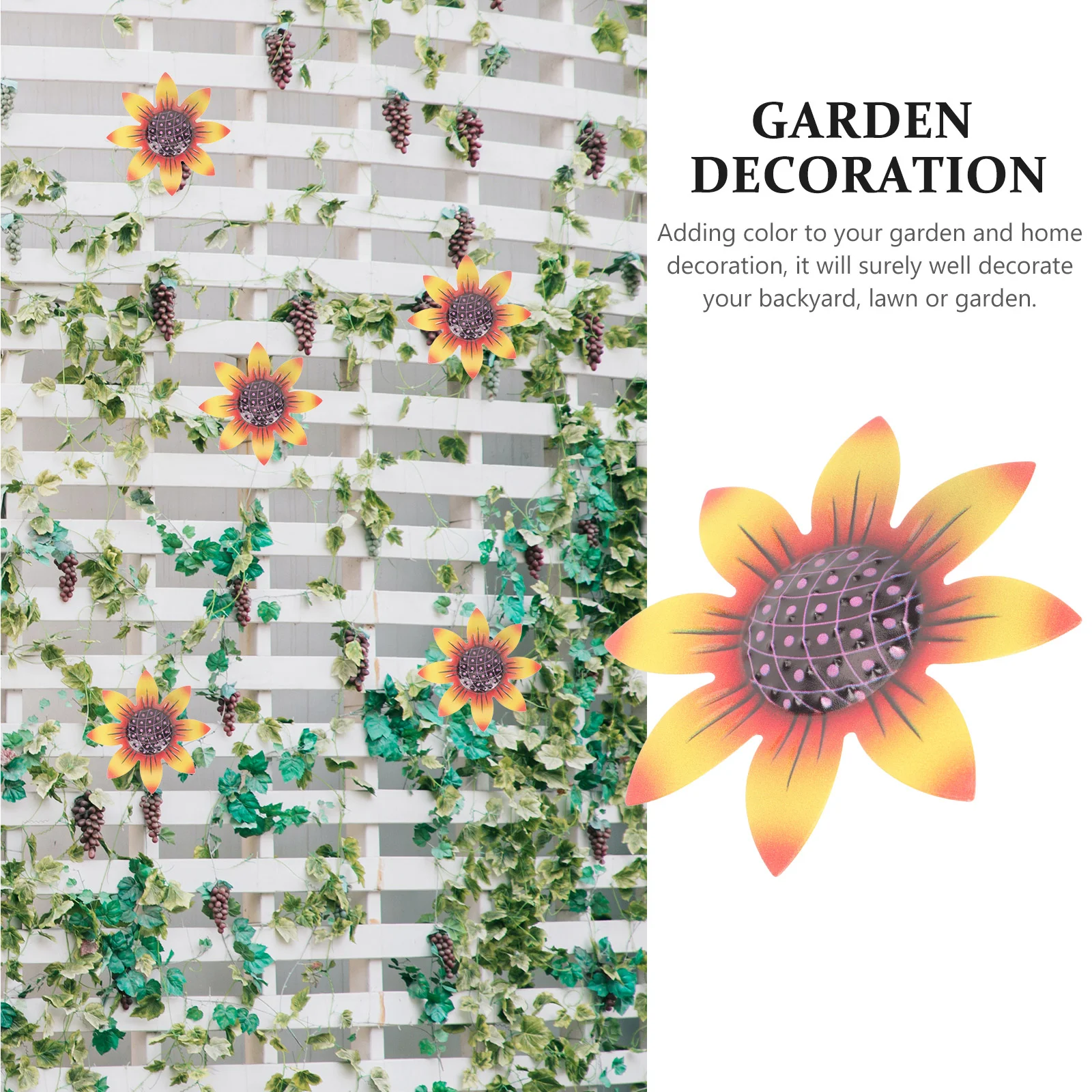

Wall Metal Flower Sunflower Decorflowers Sculpture Hanging Iron Inspirational Decorations Garden Welcome Sign Large Outdoor
