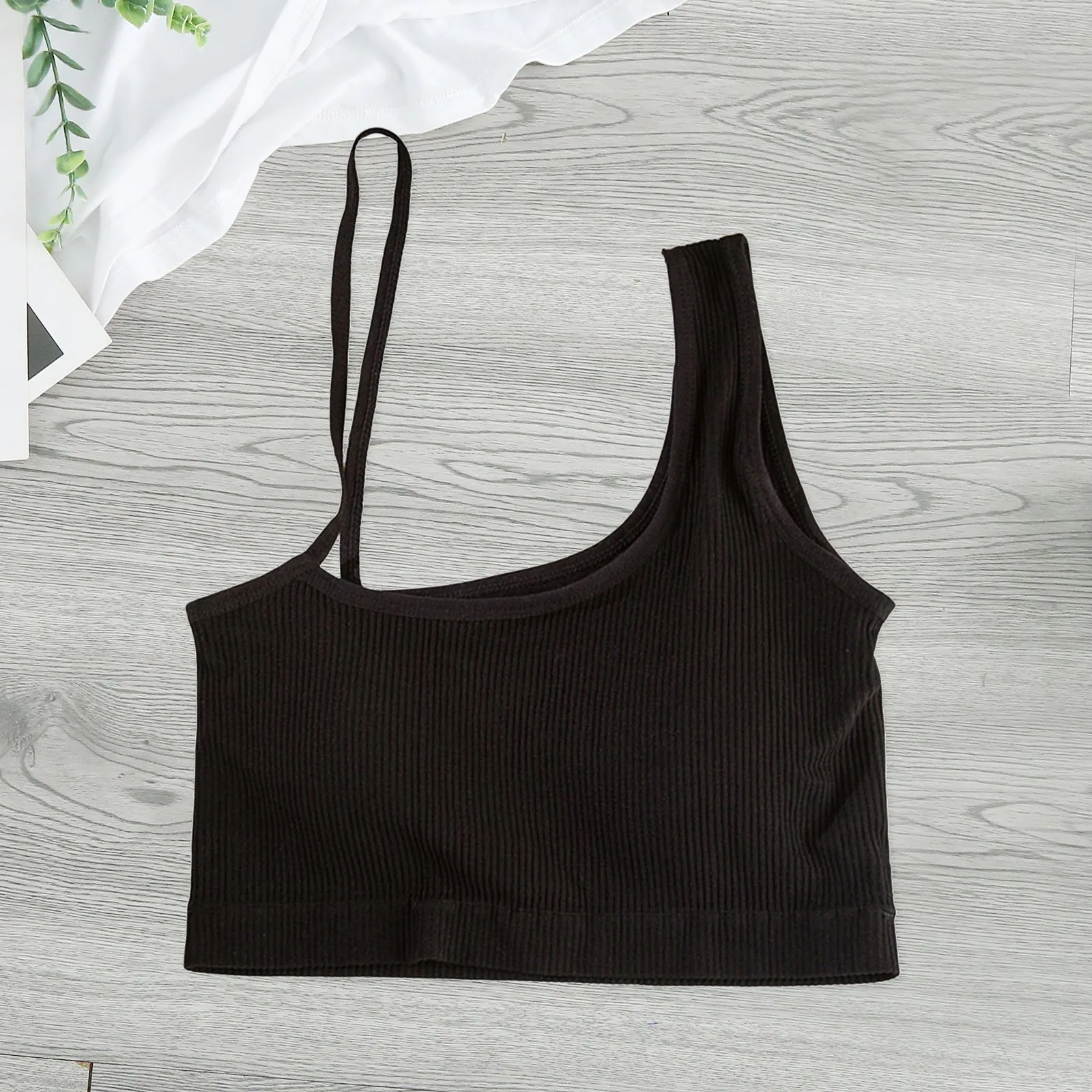 Асимметричный сексуальный базовый укороченный топ летние майки для женщин