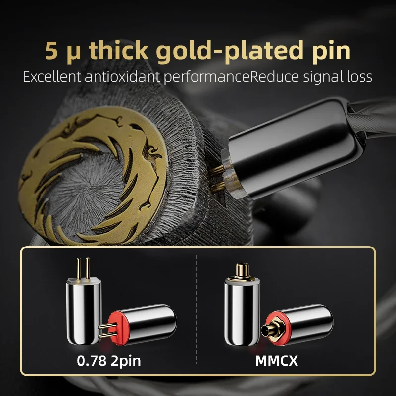 TODN HiFi аудиокабель для наушников 4-жильный графеновый посеребренный OCCvim Cable MMCX