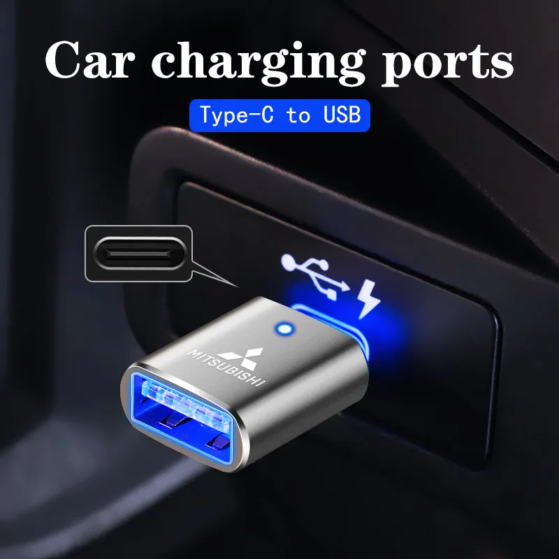 Адаптер USB-Type-C со светодиодной подсветкой OTG Micro Female разъем адаптера для Mitsubishi Delica