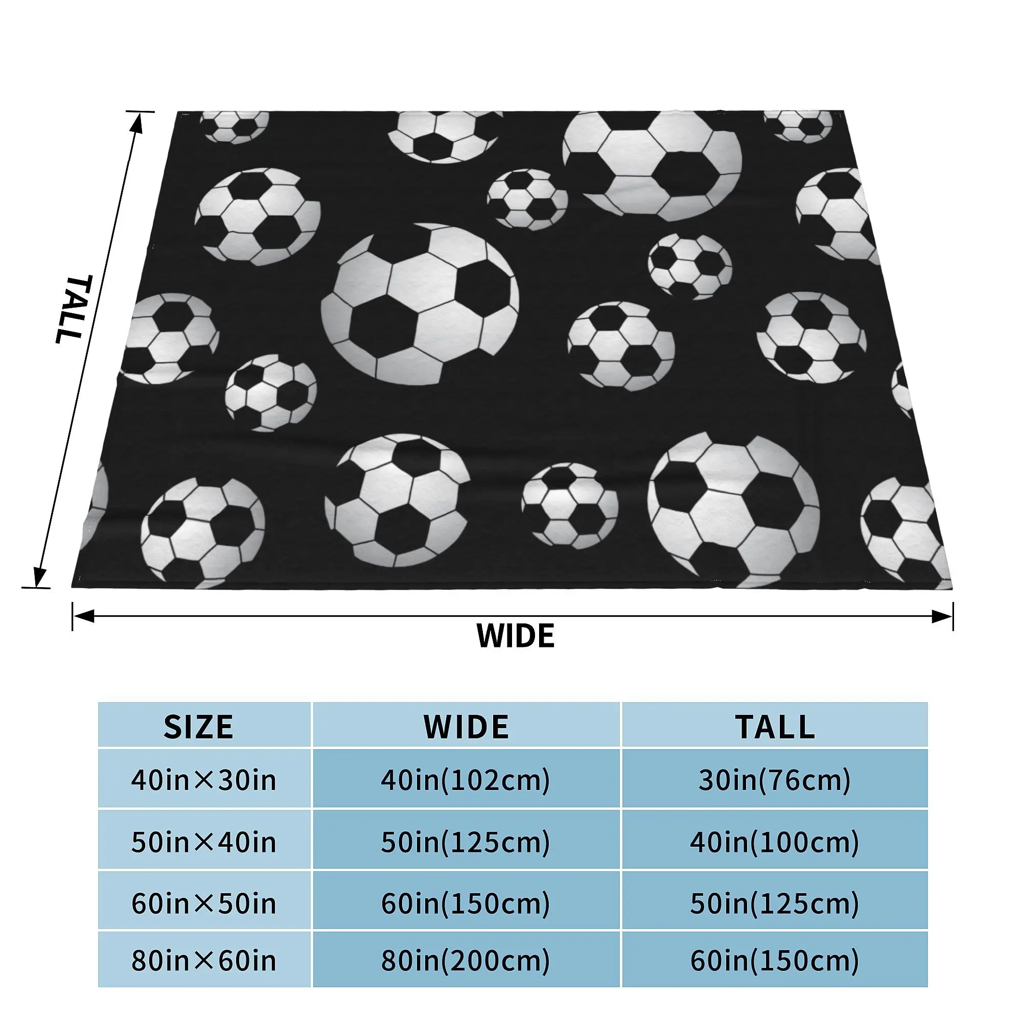 Футбольное вязаное одеяло Футбольные мячи Спортивное фланелевое Летнее
