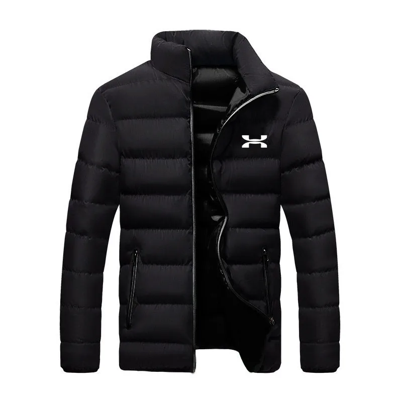 

2023 New Men's Stand Collar Winter Coat Cotton Coat Thickened Warm Parker Solid Color Fashion Street Style XS-4XL