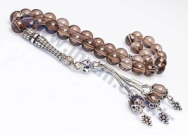 IQRAH Smoky quartz Stone Rosary (925 STERLING SILVER)