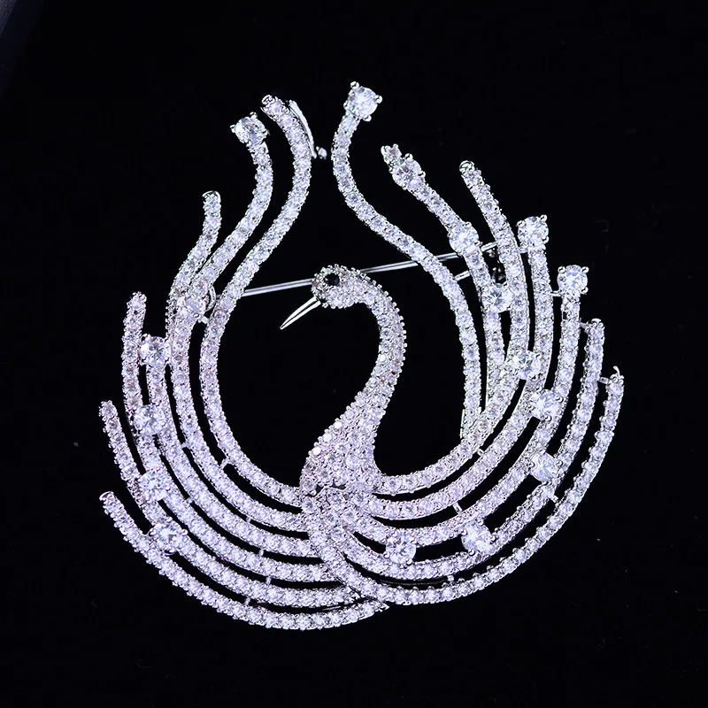 Новый высококачественный брошь-булавка для одежды феникса с вставкой меди и циркона, аксессуары для костюма ветровки, может использоваться в качестве цепочки для свитера.