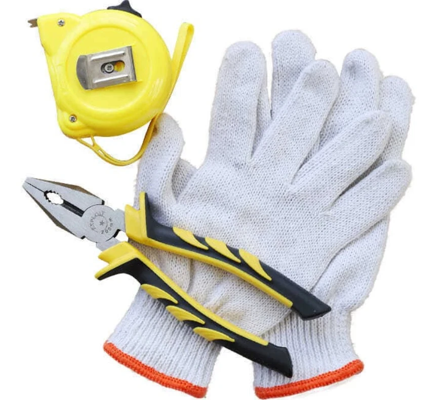 

Перчатки из хлопчатобумажной пряжи, износостойкие защитные перчатки для ремонта автомобиля, строительные рабочие перчатки, 12 пар