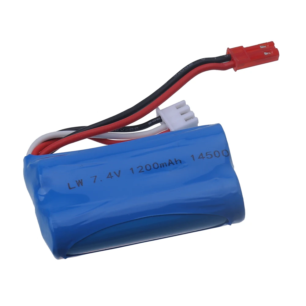 Фото Литий-ионный аккумулятор 7.4V для старых моделей TKKJ Skytech H101 H105 H103 INTEY H105, запчасти для радиоуправляемых машин, лодок, игрушек, разъем JST, 1200 мАч, 14500, 7.4V №2