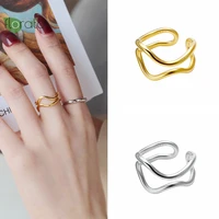fashion gold rings for men simple double layer open rings for women adjustable couple rings party high luxury jewelry gifts