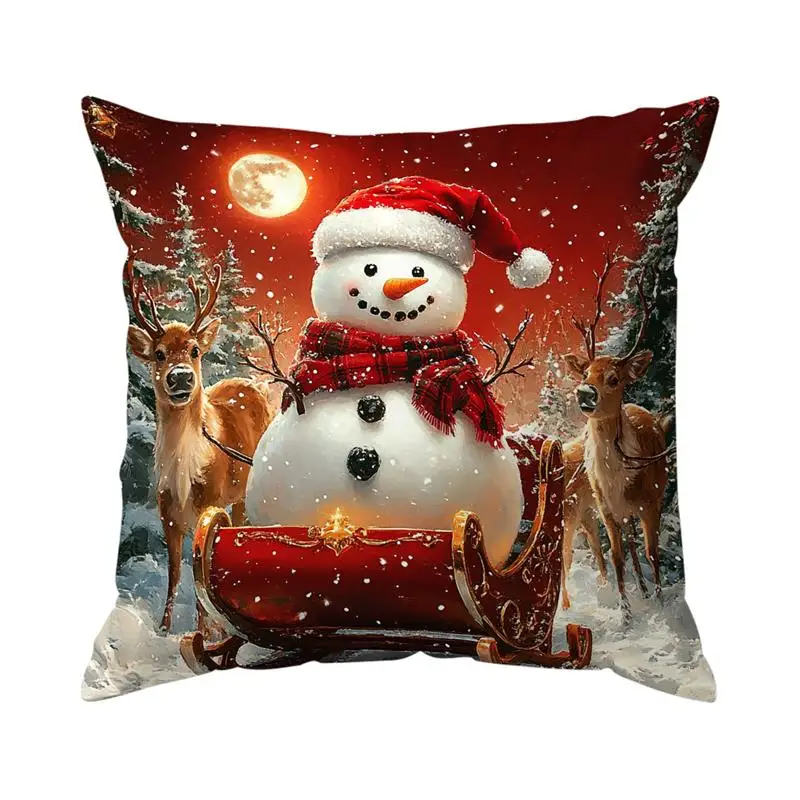 Домашний декор, рождественские наволочки с Санта-Клаусом и снеговиками, чехол для подушки с рисунком, подходит для дивана, спальни, автомобиля, наволочки