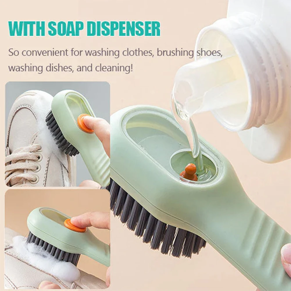 

Multifunctiona Liquid Cleaning Brush Plastic Shoe Brush Long Handle Soft Bristles Clothes Laundry Brush Household Cleaning Tools
