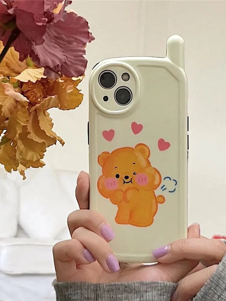 

13 Pro Case Cute 90's Retros Mobile Phone Printed Lovely Bear Silicone Cover For iPhone 12 11 Pro MAX XR X XS Cartoon Duck Cases