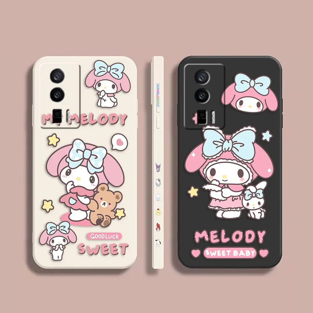 

Case For Redmi K60E K50 K40S K40 K30 K20 10C 9 8A 8 10 Pro 4G 5G Colour Simple Liquid silicone Case Cartoon My Melody