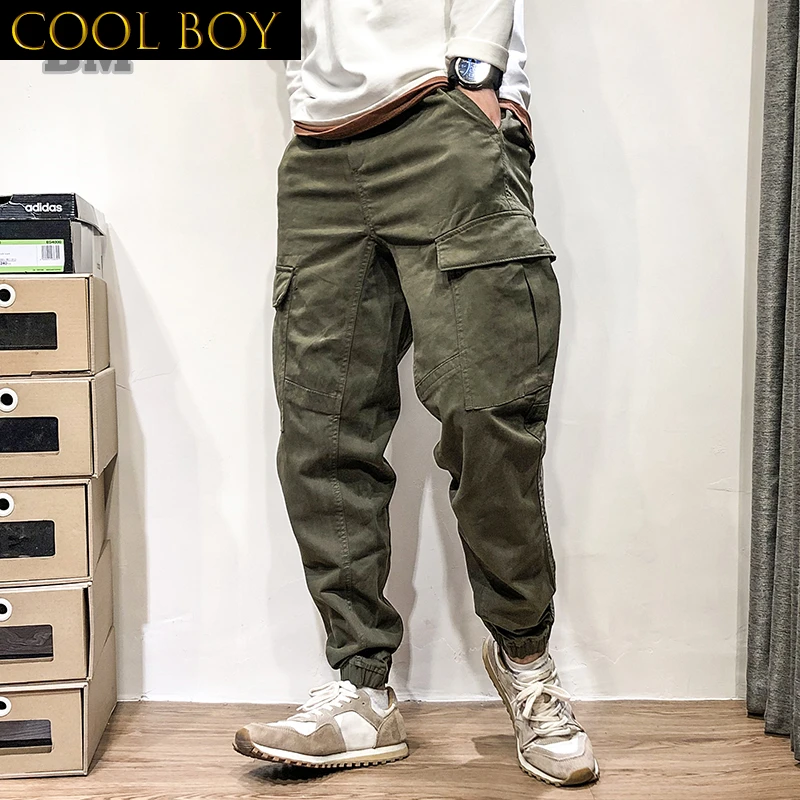 

J BOYS Boutique Streetwear Joggers Cargo Pants For Men Military Tactical Pants Harajuku Casual Trousers Korean Fashion Solid Col