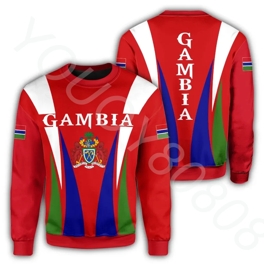 New African Region Men's Casual Loose Gambia Sweatshirt Apex Style Print Cardigan Crew Neck Sweatshirt Sweatshirt