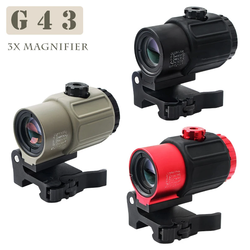 

Tactical G43 Sight Fixed 3X Magnifier G43 G33 Scope With Switch to Side Quick Detachable QD Mount Airsoft Hunting Apply Red Dot