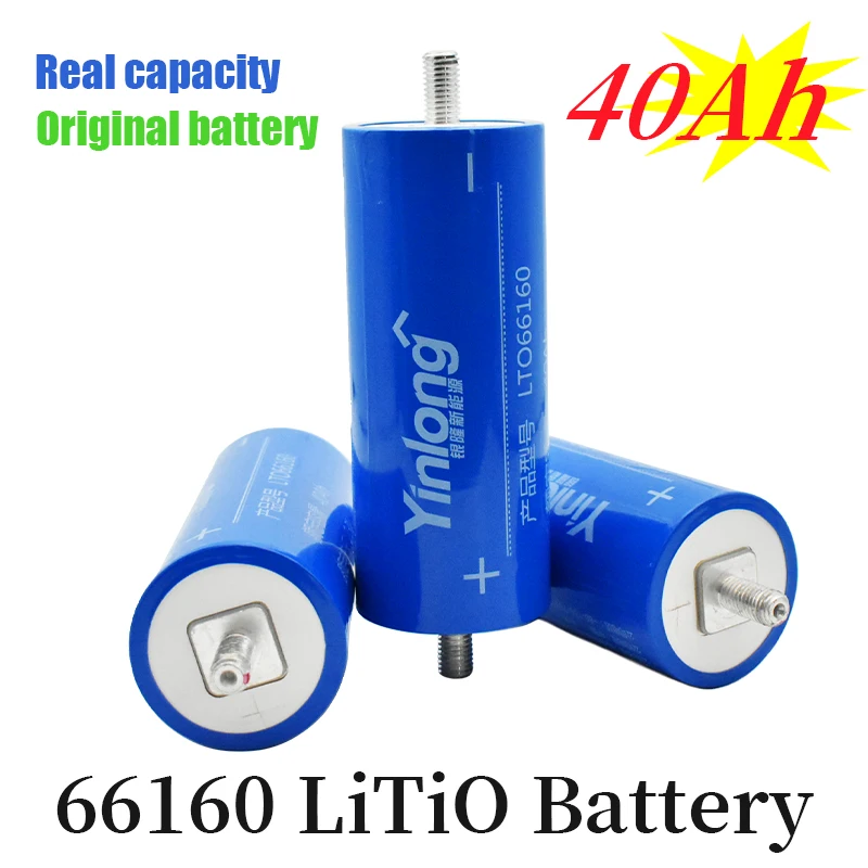 

100% 2022 Original Real Capacity Yinlong 66160 2.3V 40Ah Lithium Titanate LTO Battery Cell for Car Audio Solar Energy Syste