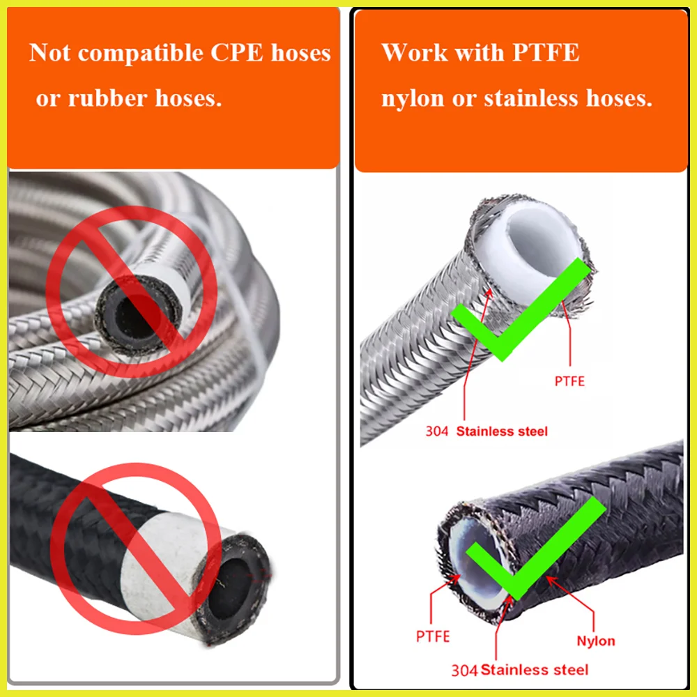 Шланг диаметром 1-10 м в нейлоновой оплетке из нержавеющей стали 304 шланг ПТФЭ E85