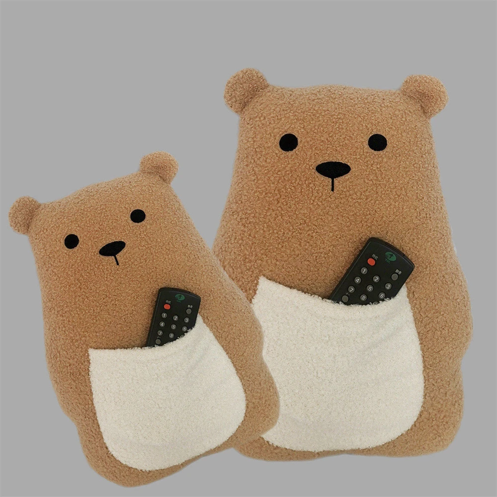 

35/45cm Cute Bear Plush Toy Soft Stuffed Animals Doll Mobile Phone Remote Control Accessories Storage For Girl Kid Birthday Gift