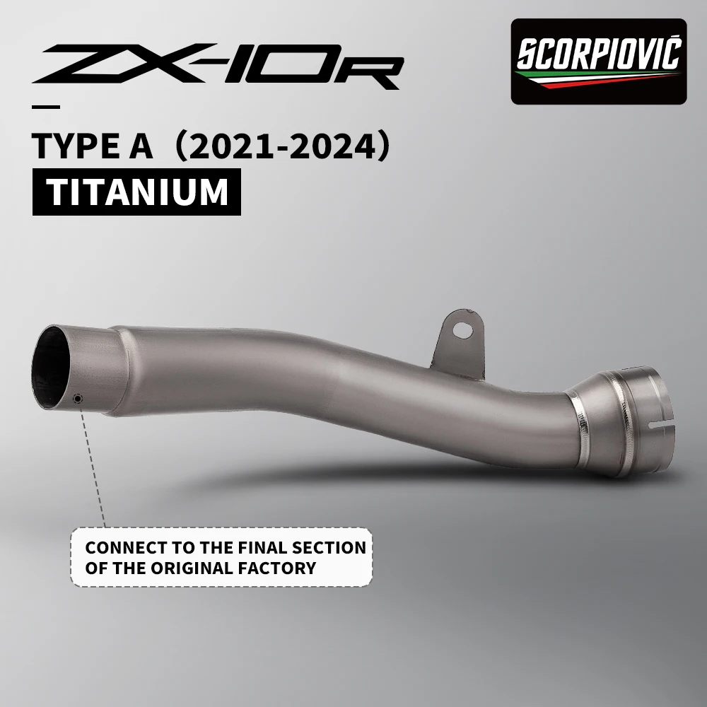 

Титановая выхлопная труба среднего звена мотоцикла для Ninja ZX10RR ZX-10R ZX10R ZX-10r